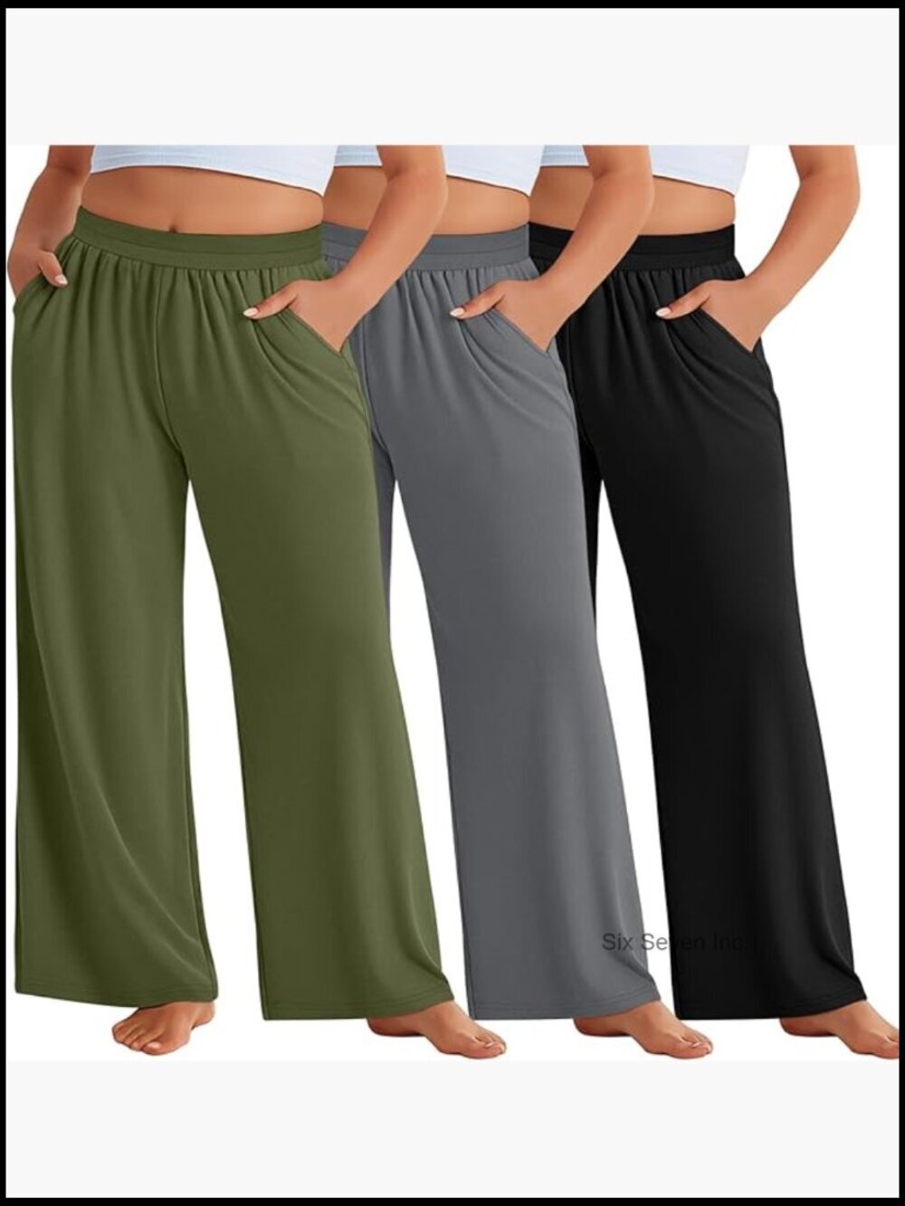 3 Pack Plus Size Wide Leg Pants High Waist Lounge Yoga Sweatpants Pajamas Loose
